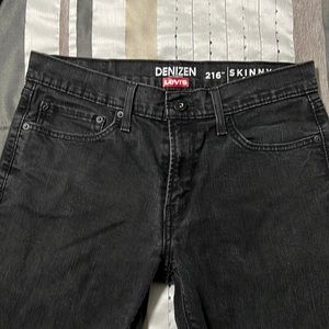 Levi's DENIZEN from Levi's Men's 216 Skinny Fit Jeans Slim Black W 32- L32